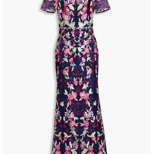 MARCHESA NOTTE Embroidered Tulle Dress